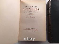 Antique French Leather Book Set Contes By Jean De La Fontaine Louis Perceau 1928