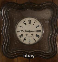 Antique French Louis III Wall Clock Picture Frame Bakers Dauphin Chateau 1800s