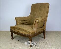 Antique French Louis Philippe Armchair For Reupholstery