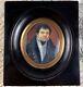 Antique French Louis-philippe Era Portrait Miniature, Military Uniform, Signed