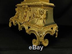 Antique French Louis Philippe Gilt Bronze figural Clock with Nobel lady c1840