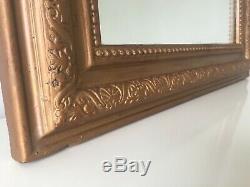 Antique French Louis Philippe Gold Overmantle Mirror Original Glass 61x49cm m267