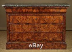 Antique French Louis Philippe Marble Top Chest Of Drawers c. 1840