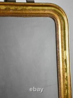 Antique French Louis Philippe mirror with gilt frame and mercury glass 25¼ x 35