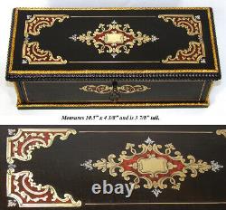 Antique French Louis Philippe to Napoleon III Era 10.5 Boulle Desk Box, Casket