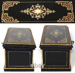 Antique French Louis Philippe to Napoleon III Era 10.5 Boulle Desk Box, Casket