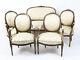 Antique French Louis Revival 5 Piece Salon Suite Sofa Armchairs 19th C