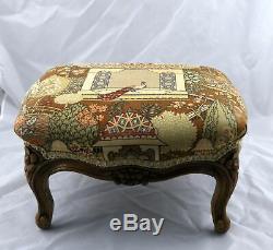 Antique French Louis XIV Carved Wood Foot Rest Footstool