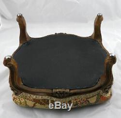 Antique French Louis XIV Carved Wood Foot Rest Footstool