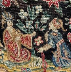 Antique French Louis XIV Needlework Tapestry, Figural for Wall Display or Pillow