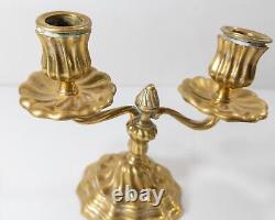 Antique French Louis XIV Style Bronze Candlesticks Candelabra