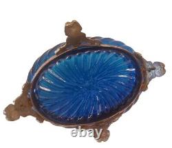 Antique French Louis XV Catchall Jardinière Bowl with Blue Glass Bronze Mounts