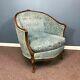 Antique French Louis Xv Style Carved Barrel Back Chair