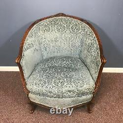 Antique French Louis XV Style Carved Barrel Back Chair