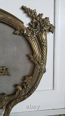 Antique French Louis XV Style Gilt Bronze Dior Fireplace Screen