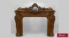 Antique French Louis Xv Style Walnut Fireplace Mantel With