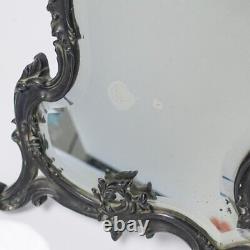 Antique French Louis XV style Bronze and beveled glass dresser mirror