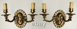 Antique French Louis XV style Pair of sconces Solid bronze