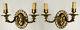 Antique French Louis Xv Style Pair Of Sconces Solid Bronze