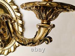 Antique French Louis XV style Pair of sconces Solid bronze