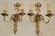 Antique French Louis Xv Style Solid Bronze Pair Of Sconces # 1255