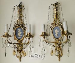 Antique French Louis XV style wood pair of sconces