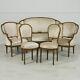 Antique French Louis Xvi 1850's 5 Piece Settee Sofa Chair Set Original Finish