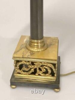 Antique French Louis XVI Bronze Electric Table Lamp 42 CM