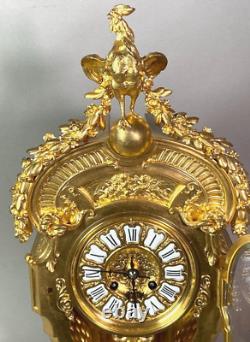 Antique French Louis XVI Bronze Mantel Clock by F. Barbedienne Circa 1860