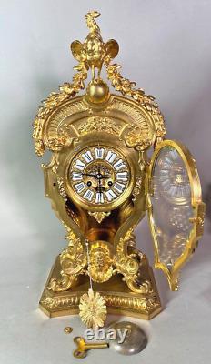 Antique French Louis XVI Bronze Mantel Clock by F. Barbedienne Circa 1860