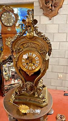 Antique French Louis XVI Bronze Table/Chimney Clock by F. Barbedienne