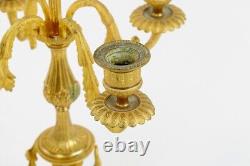 Antique French Louis XVI Candlesticks in Gilt Bronze & Marbre Richly Ornate 19th