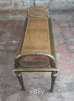 Antique French Louis XVI Cane Bench