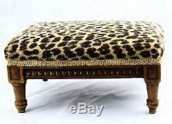Antique French Louis XVI Carved Walnut Foot Rest Footstool