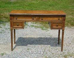 Antique French Louis XVI Fruitwood Kneehole Writing Desk Dressing Table Vanity