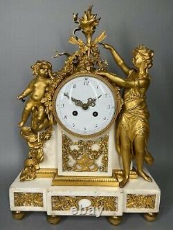 Antique French Louis XVI Gilded Bronze Mantel Clock/ Pendulum 1780