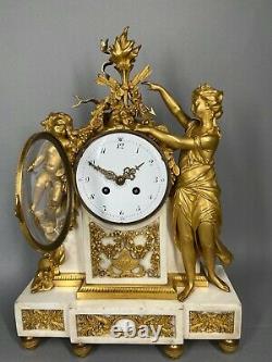 Antique French Louis XVI Gilded Bronze Mantel Clock/ Pendulum 1780