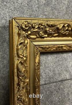 Antique French Louis XVI Gilt Wooden Painting Mirror Frame With Gold Leaf 19th C