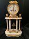 Antique French Louis Xvi Mantel Clock Gilt Dore Bronze & White Marble