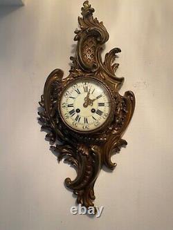 Antique French Louis XVI Style Bronze AD Mougin, 19 Century Wall Clock