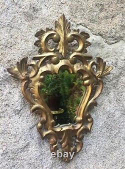 Antique French Louis XVI Style Carved Giltwood Mirror Gold Leaf 19th century