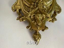 Antique French Louis XVI Style Gilt Bronze Japy Freres, 19 Century Wall Clock