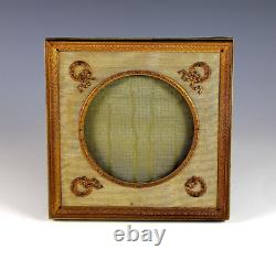 Antique French Louis XVI Style Gilt Bronze Photo Frame with Silk Mat