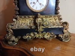 Antique French Louis XVI Style Marble & Bronze Pendulum, 19th Century, M' Clock