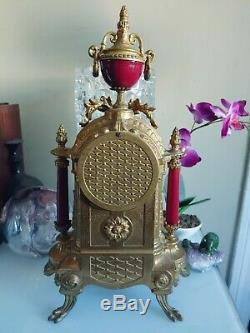 Antique French Louis XVI Style Porcelain & Brass German FHS Clock Victorian Buy