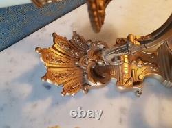 Antique French Louis XVI Style Three-Arm Gilded Bronze Wall Sconce, 19th Century