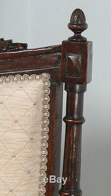 Antique French Louis XVI Style Walnut Salon Occasional Armchair (Circa 1880)
