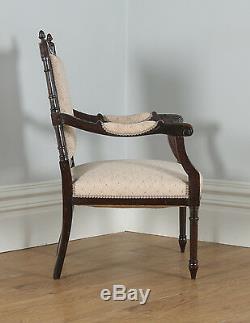 Antique French Louis XVI Style Walnut Salon Occasional Armchair (Circa 1880)