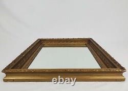 Antique French Louis XVI Wall Mirror Deep Well Gilt Wood Gesso Frame