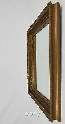 Antique French Louis XVI Wall Mirror Deep Well Gilt Wood Gesso Frame